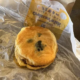 BIG GREEN MOLD on my breakfast sandwich  Sausage, Egg &amp; Cheese Croissan'wich Meals
