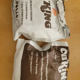 Ch'King chicken sandwich bags