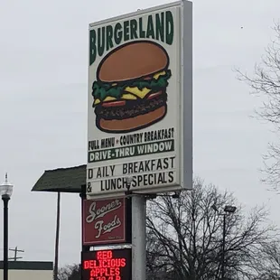 a sign for a fast food restaurant