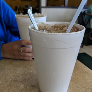 Extra large drinks! And the good slushy ice