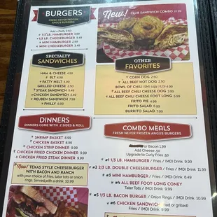 Updated menu