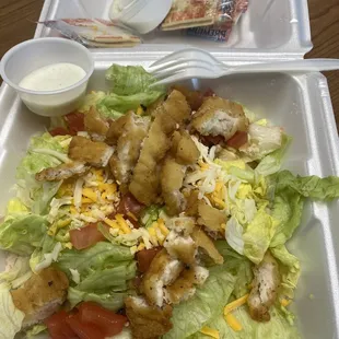 Fried chicken salad