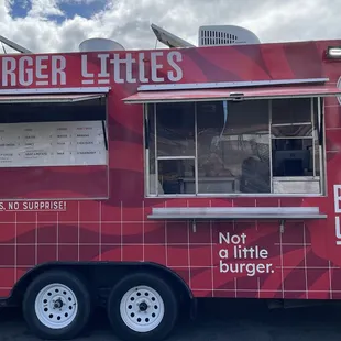 Look for the red truck