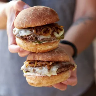 Meet the S.O.B. with melty cheese, caramelized onions, pickles and BL thousand island.