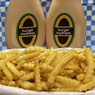Fries and house made fry sauce. you can now purchase by the bottle.