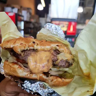 Madness burger. Cheese filled patty.