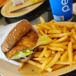 Tilapia fish sandwich combo.