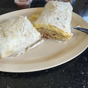 Bacon breakfast burrito
