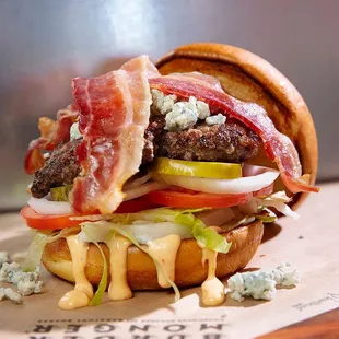Bacon &amp; Blue Cheese Burger with Monger Sauce