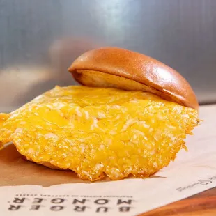 Our signature beef patty topped with a crispy skirt of cheese!