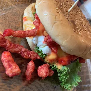 Hot Cheetos Burger