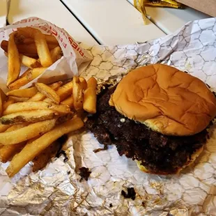 Double Meat Queso Cheeseburger with Fries