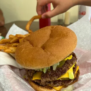 Double great burger!  Yum!