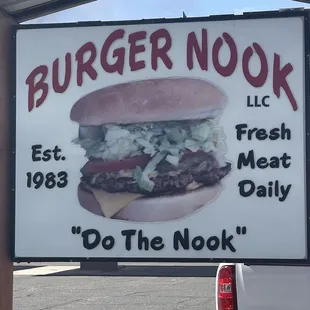 Don&apos;t miss the Burger Nook Sign!