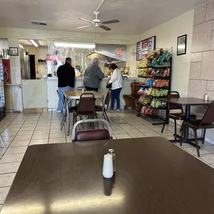 Inside is tiny. About 7-8 tables