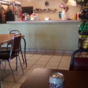 The kitchen area inside the Burger Nook. Wait time today was only 13 minutes.