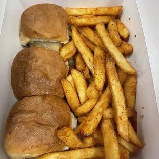 Minions Slider-O- with Cajun fries