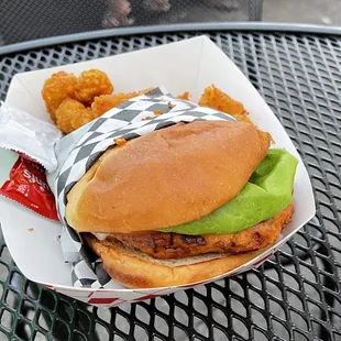 Atomic Fire chicken burger ($12)