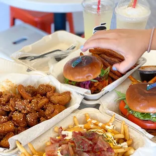 Hot Chicken Burger Combo, Korean Sweet Popcorn, Avocado Burger Combo, BP Bacon Loaded Fries