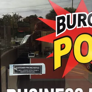 Deceiving patrons with small signs!