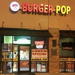 Outside view of Burger Pop.