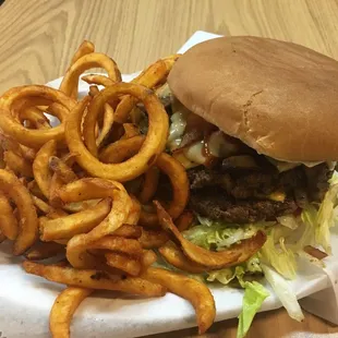 The Mega Double Burger. I barely could finish it. So big !