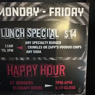  happy hour sign