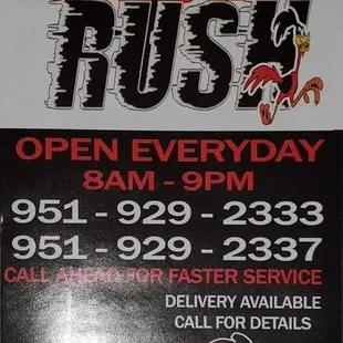 Phone number and address