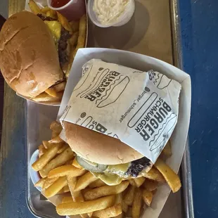 Tray with the ketchup was a kids meal