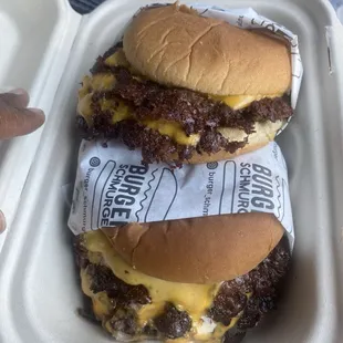 2 of the OG burgers. Request separate boxes if going separate places