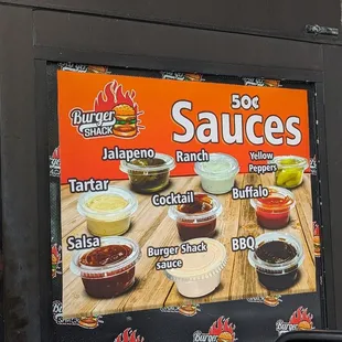 Available sauces
