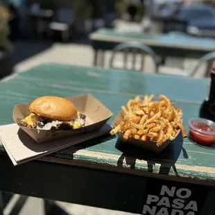 Single Smash Burger, Hand-Cut French Fries, and Mexican Coke