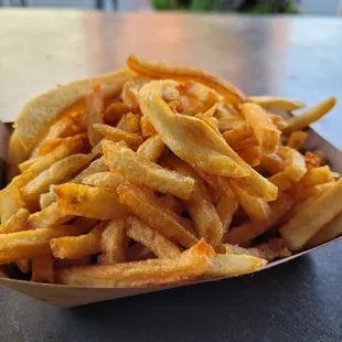 a basket of french fries