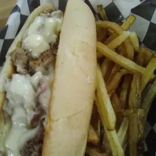 Philly cheese with fries