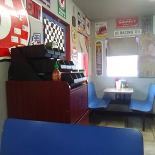 Condiments located over trash receptor