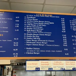 Menu as of 3/31/2021