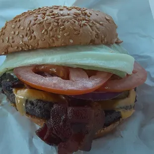 Bacon cheeseburger.