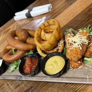 a platter of food