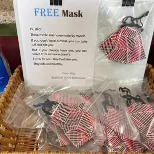 30 free masks available daily. If you don&apos;t have a mask, you can take just one for you. But if you already have one, yield for whom doesn&apos;t.