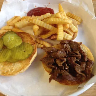 Bulgogi Burger and fries.  Nice.