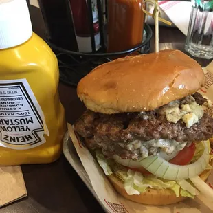 Make your own double burger (mustard bottle for scale)