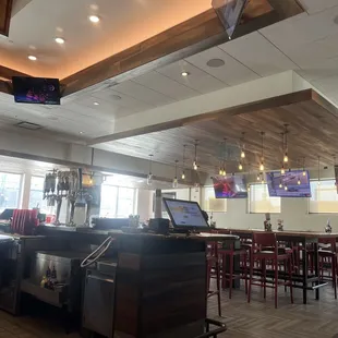 The bar area/ seating aesthetic