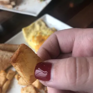 Black hair on potatoes.