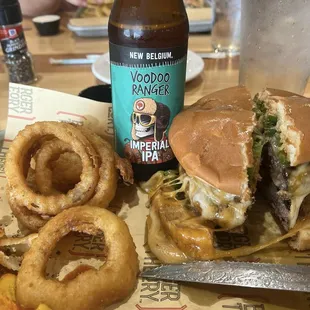 Onion Rings and BT Burger