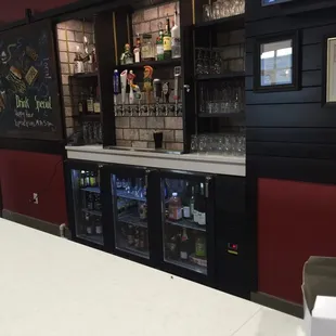 the bar area of a restaurant