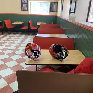 Indoor air conditioned seating.