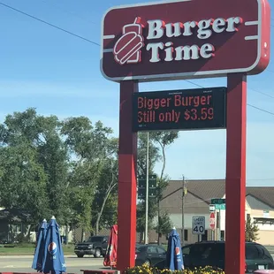 a sign for a burger restaurant