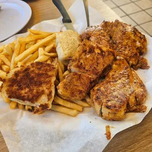 Grilled chicken dinner platter