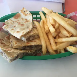 Gringas de fajita. Very delicious. I also love their al pastor gorditas