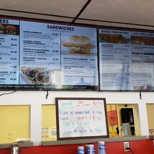 menus on the wall